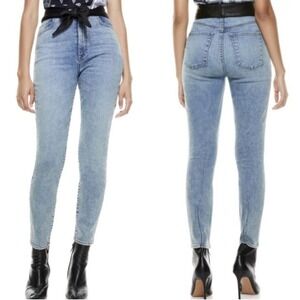 Alice + Olivia Good Leather Jeans Denim Tie Waist High Rise Slim 32
